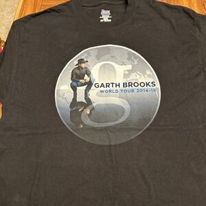 Mens XXL Black Garth Brooks World Tour 14'‎ 15' Hanes T Shirt